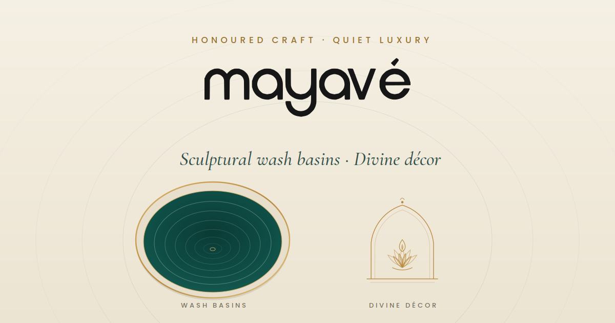 Mayavé — Sculptural wash basins and divine décor for the modern Indian home